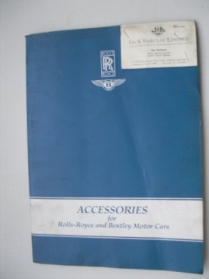 Catalogue d'origine d'accessoires ROLLS ROYCE et BENTLEY