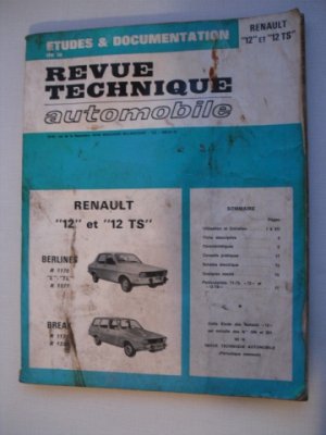 Revue Technique Automobile pour Renault 12 et 12TS